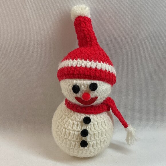 Vintage Hand Crocheted Snowman - Picture 1 of 3